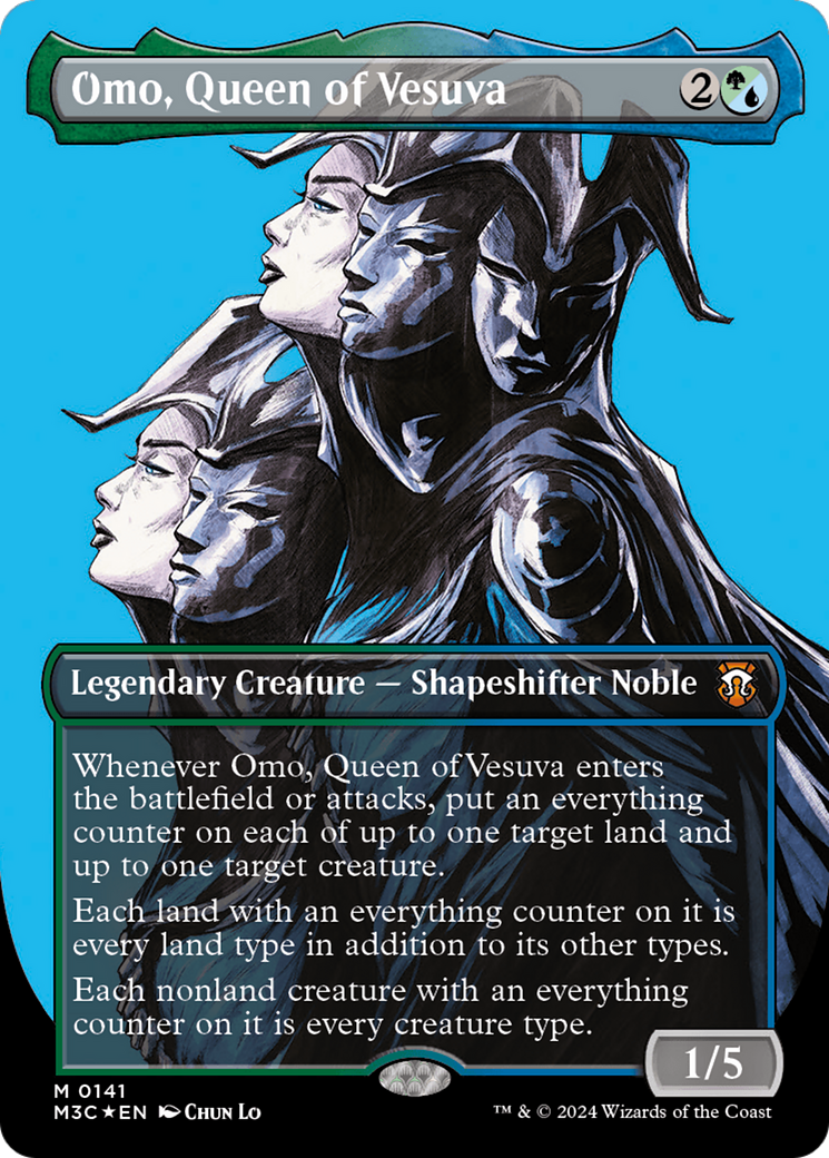 Omo, Queen of Vesuva (Borderless) (Ripple Foil) [Modern Horizons 3 Commander] | Grognard Games