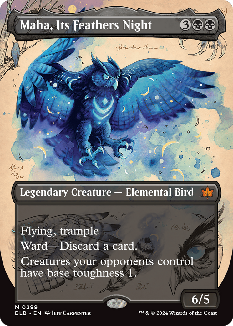 Maha, Its Feathers Night (Borderless) [Bloomburrow] | Grognard Games
