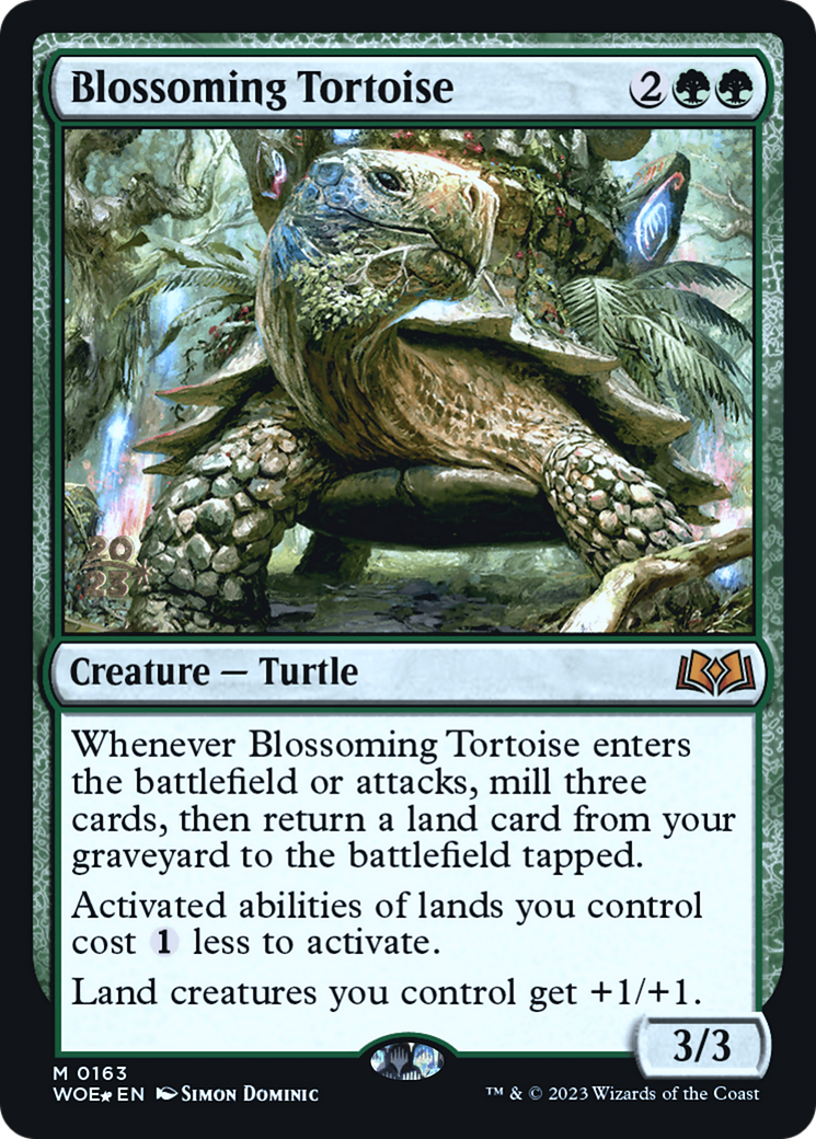 Blossoming Tortoise [Wilds of Eldraine Prerelease Promos] | Grognard Games