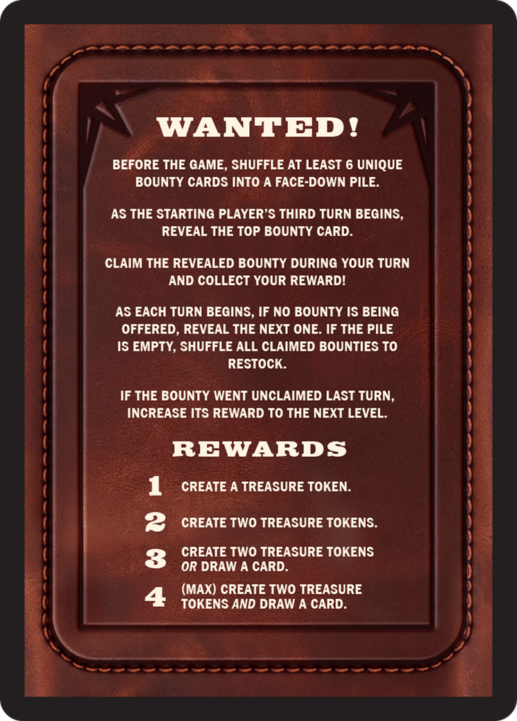 Bounty: The Outsider // Bounty Rules Double-Sided Token [Outlaws of Thunder Junction Commander Tokens] | Grognard Games