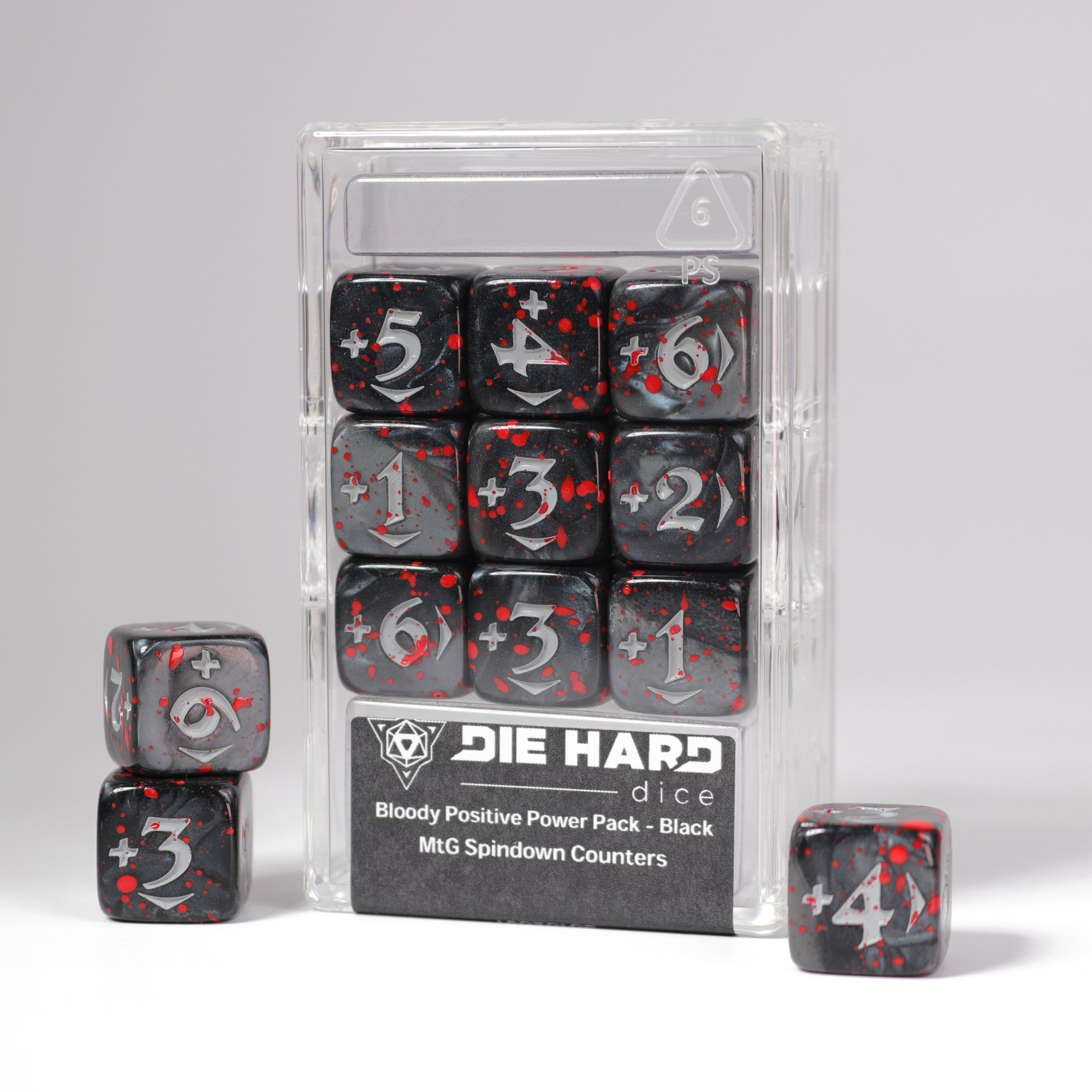 Die Hard Dice Bloody Positive Power Pack Black Spindown Counters | Grognard Games