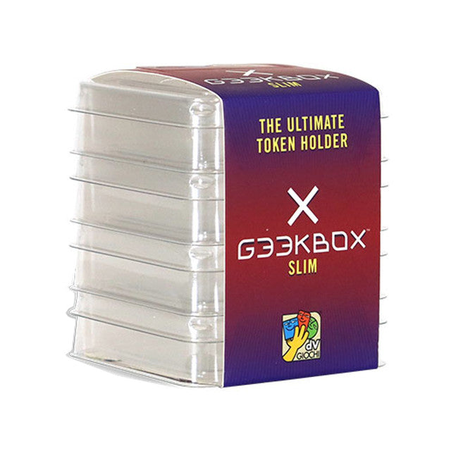 GEEKBOX CLEAR PLASTIC TOKEN STORAGE SLIM (4PK) | Grognard Games