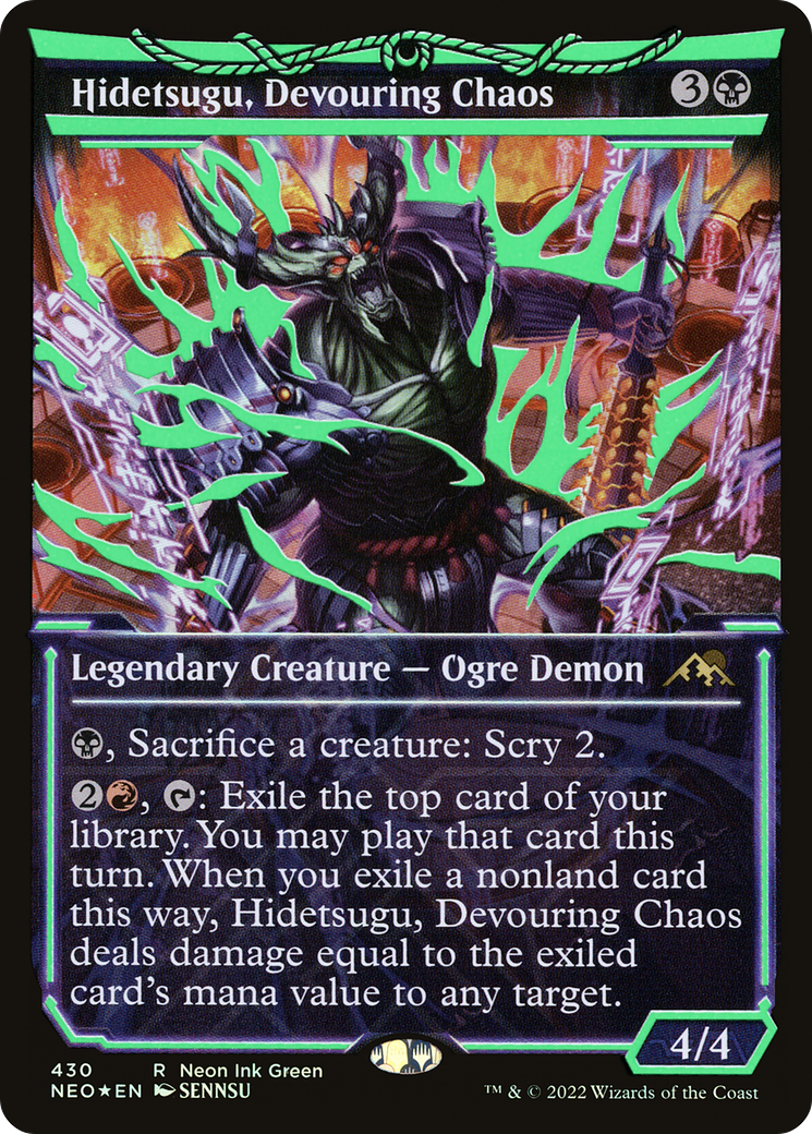 Hidetsugu, Devouring Chaos (Neon Ink Green) [Kamigawa: Neon Dynasty] | Grognard Games
