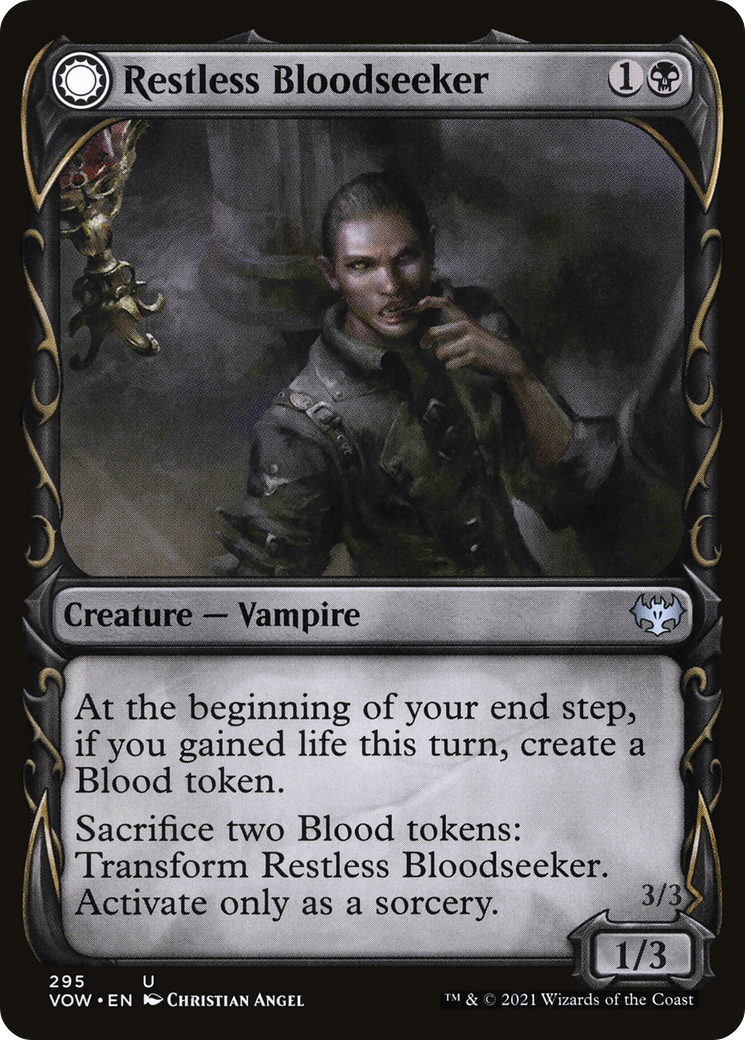 Restless Bloodseeker // Bloodsoaked Reveler (Showcase Fang Frame) [Innistrad: Crimson Vow] | Grognard Games