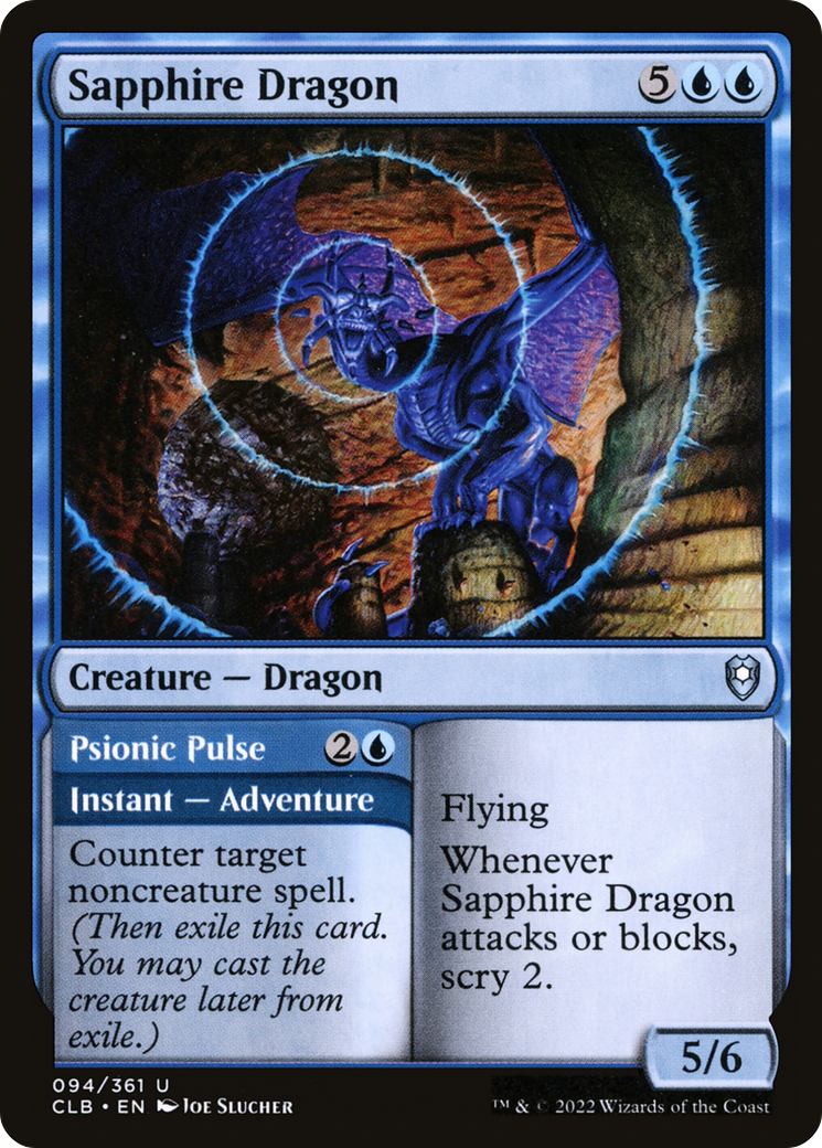 Sapphire Dragon // Psionic Pulse [Commander Legends: Battle for Baldur's Gate] | Grognard Games