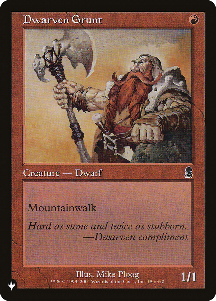 Dwarven Grunt [The List] | Grognard Games
