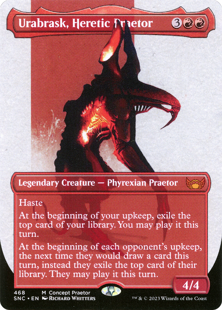 Urabrask, Heretic Praetor (Borderless Concept Praetors) [Phyrexia: All Will Be One] | Grognard Games