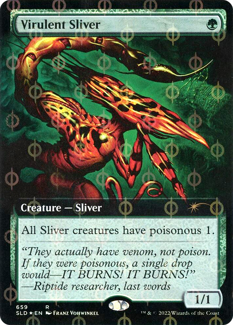 Virulent Sliver (Extended Art) (Step-and-Compleat Foil) [Secret Lair Drop Promos] | Grognard Games