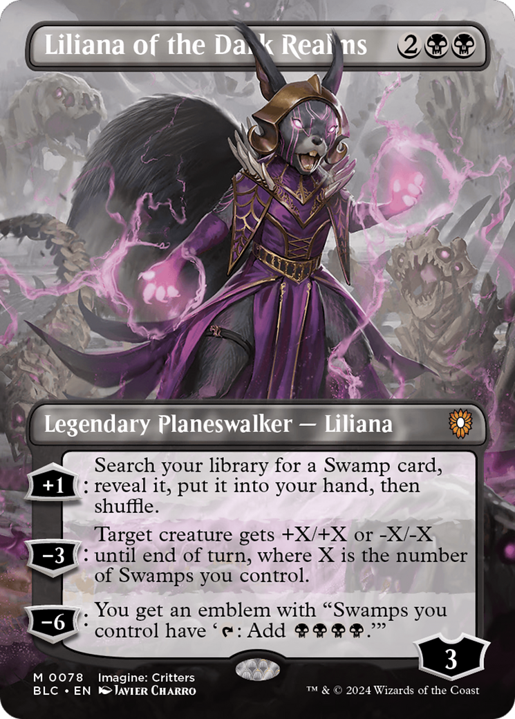 Liliana of the Dark Realms (Borderless) [Bloomburrow Commander] | Grognard Games