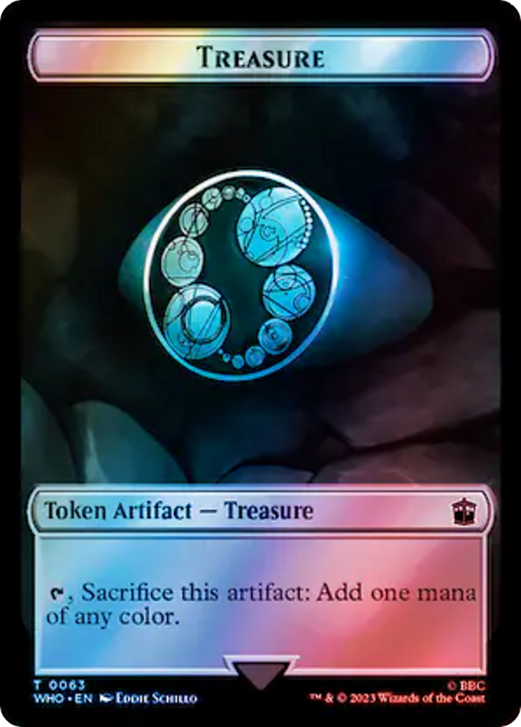 Alien Angel // Treasure (0063) Double-Sided Token (Surge Foil) [Doctor Who Tokens] | Grognard Games