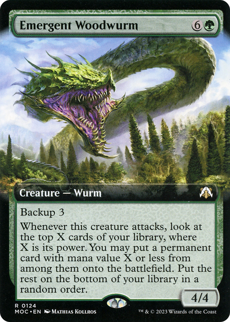 Emergent Woodwurm (MOC-124) - March of the Machine Commander: (Extended Art) Foil | Grognard Games
