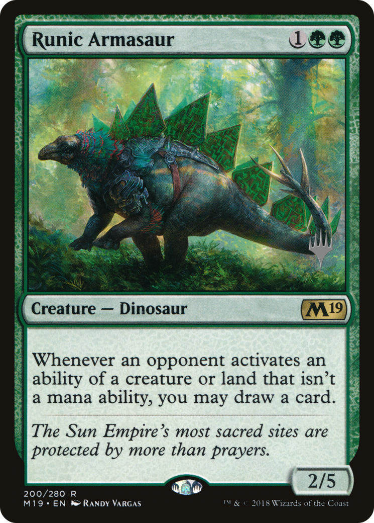 Runic Armasaur (Promo Pack) [Core Set 2019 Promos] | Grognard Games
