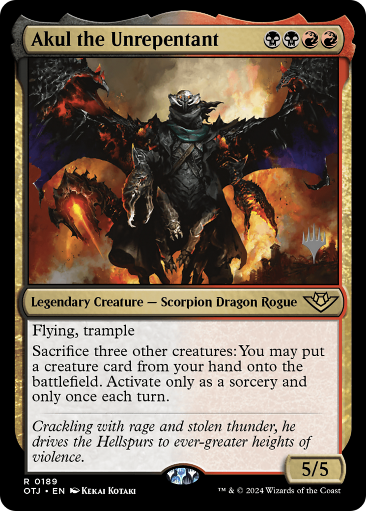 Akul the Unrepentant (Promo Pack) [Outlaws of Thunder Junction Promos] | Grognard Games