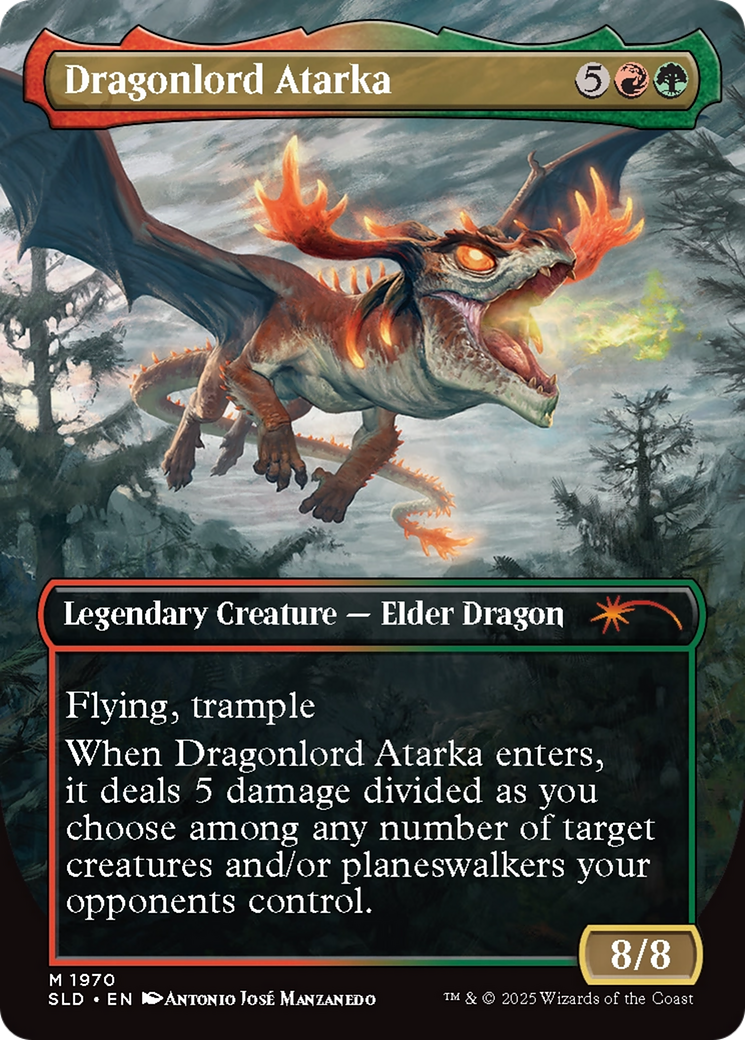 Dragonlord Atarka // Dragonlord Atarka (SLD-1970) - Secret Lair Drop (Borderless) Foil | Grognard Games