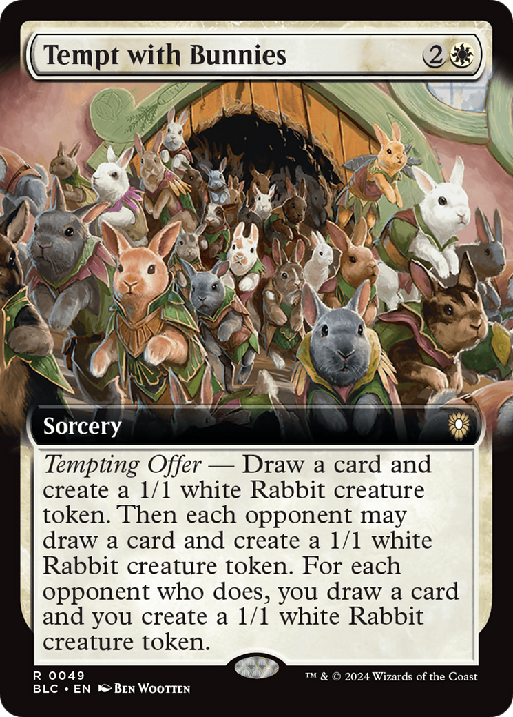 Tempt with Bunnies (Extended Art) [Bloomburrow Commander] | Grognard Games