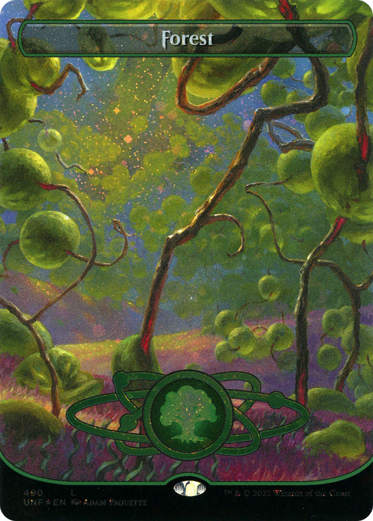 Forest (490) (Planetary Space-ic Land) (Galaxy Foil) [Unfinity] | Grognard Games