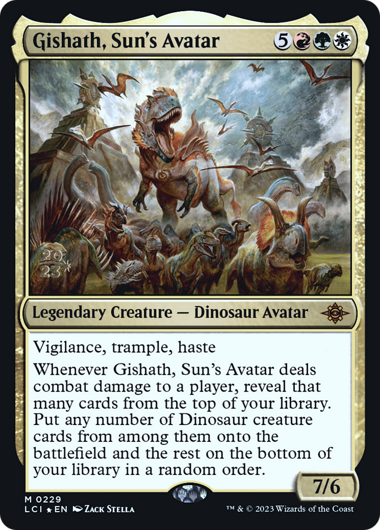 Gishath, Sun's Avatar (LCI) [The Lost Caverns of Ixalan Prerelease Cards] | Grognard Games