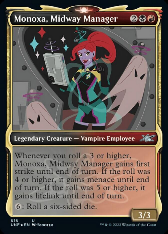 Monoxa, Midway Manager (Showcase) (Galaxy Foil) [Unfinity] | Grognard Games