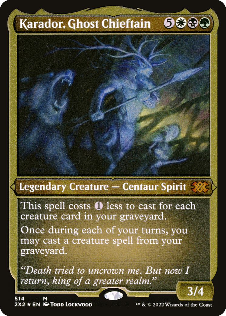 Karador, Ghost Chieftain (Foil Etched) (2X2-514) - Double Masters 2022 Foil | Grognard Games