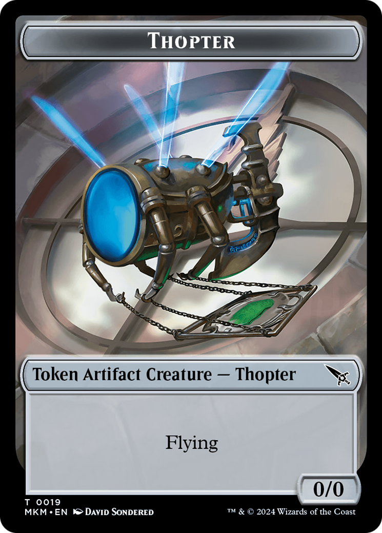Detective // Thopter (0019) Double-Sided Token [Murders at Karlov Manor Tokens] | Grognard Games