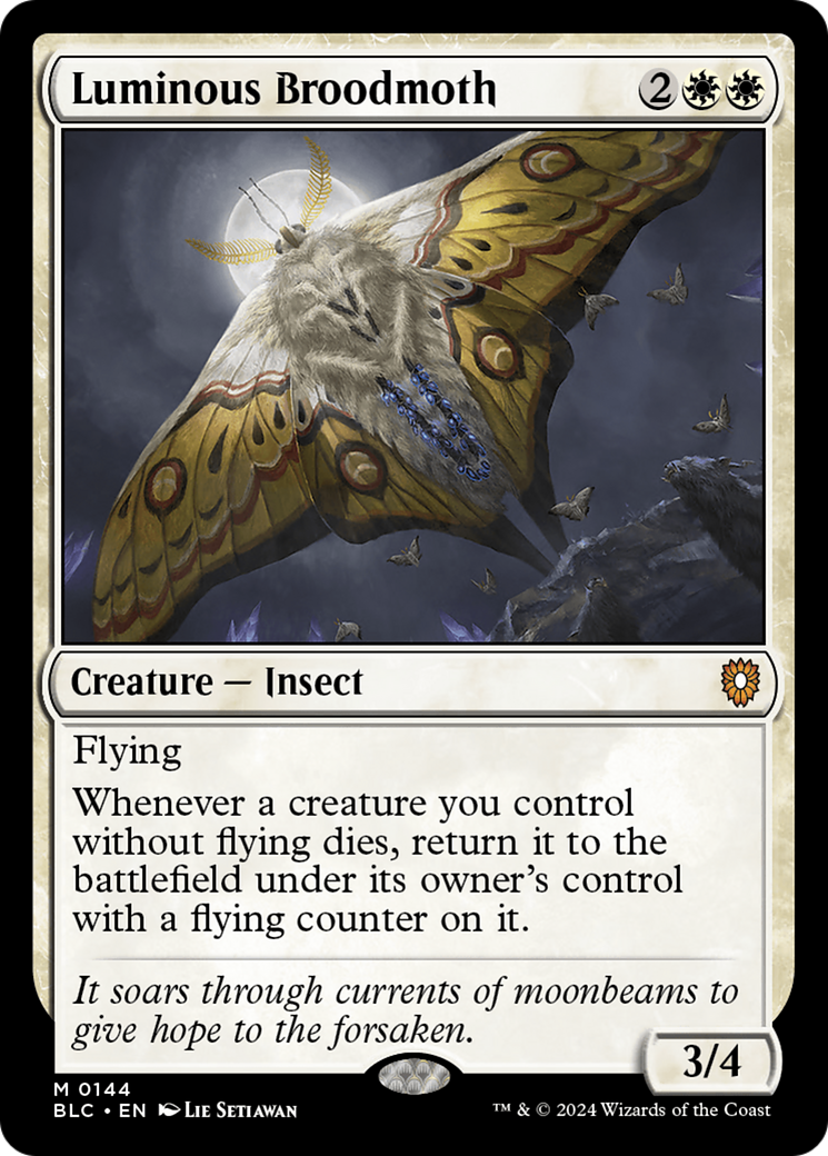 Luminous Broodmoth [Bloomburrow Commander] | Grognard Games
