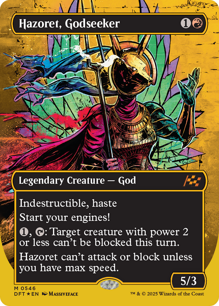 Hazoret, Godseeker (Borderless) (First-Place Foil) [Aetherdrift] | Grognard Games