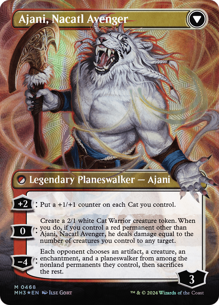 Ajani, Nacatl Pariah // Ajani, Nacatl Avenger (Borderless) (Textured Foil) [Modern Horizons 3] | Grognard Games