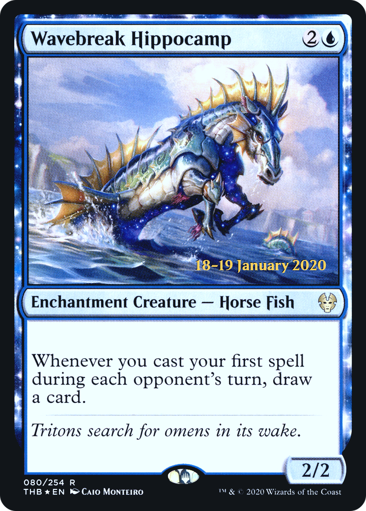 Wavebreak Hippocamp [Theros Beyond Death Prerelease Promos] | Grognard Games