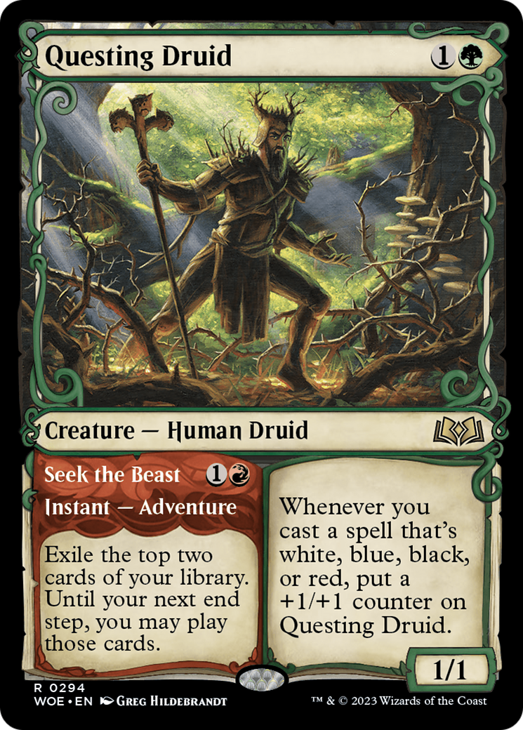 Questing Druid // Seek the Beast (Showcase) [Wilds of Eldraine] | Grognard Games