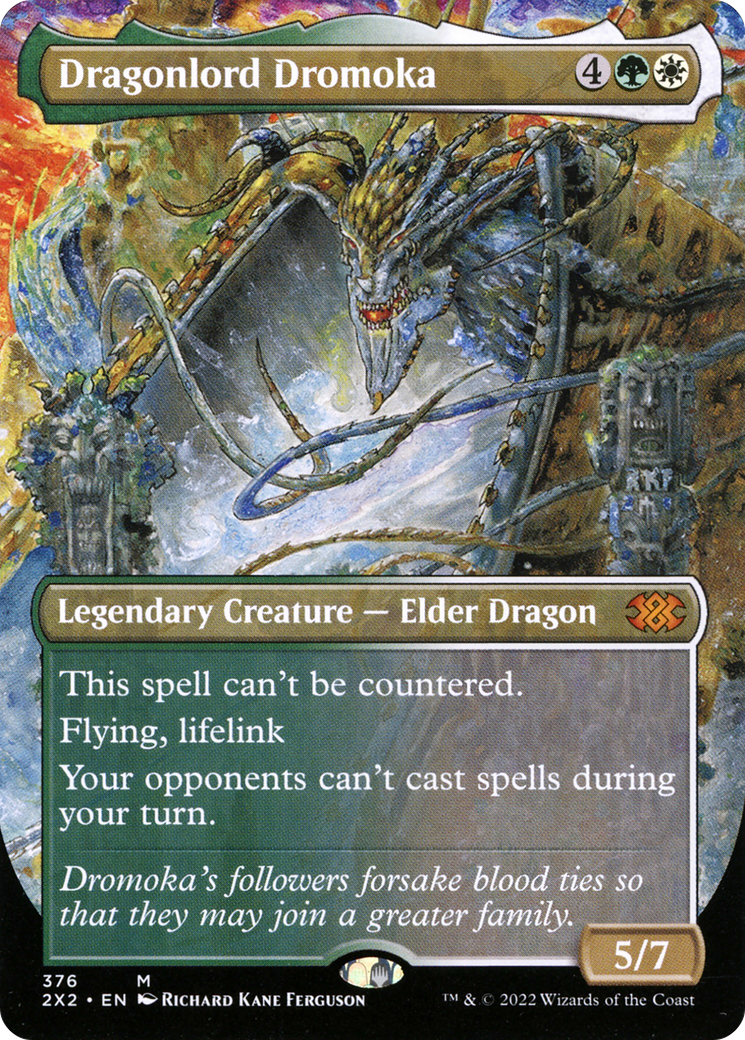 Dragonlord Dromoka (Borderless Alternate Art) [Double Masters 2022] | Grognard Games