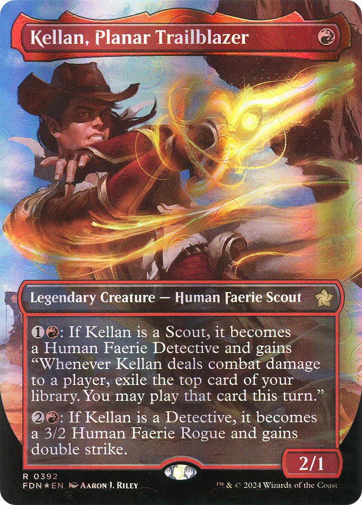Kellan, Planar Trailblazer (Borderless) (Mana Foil) [Foundations] | Grognard Games