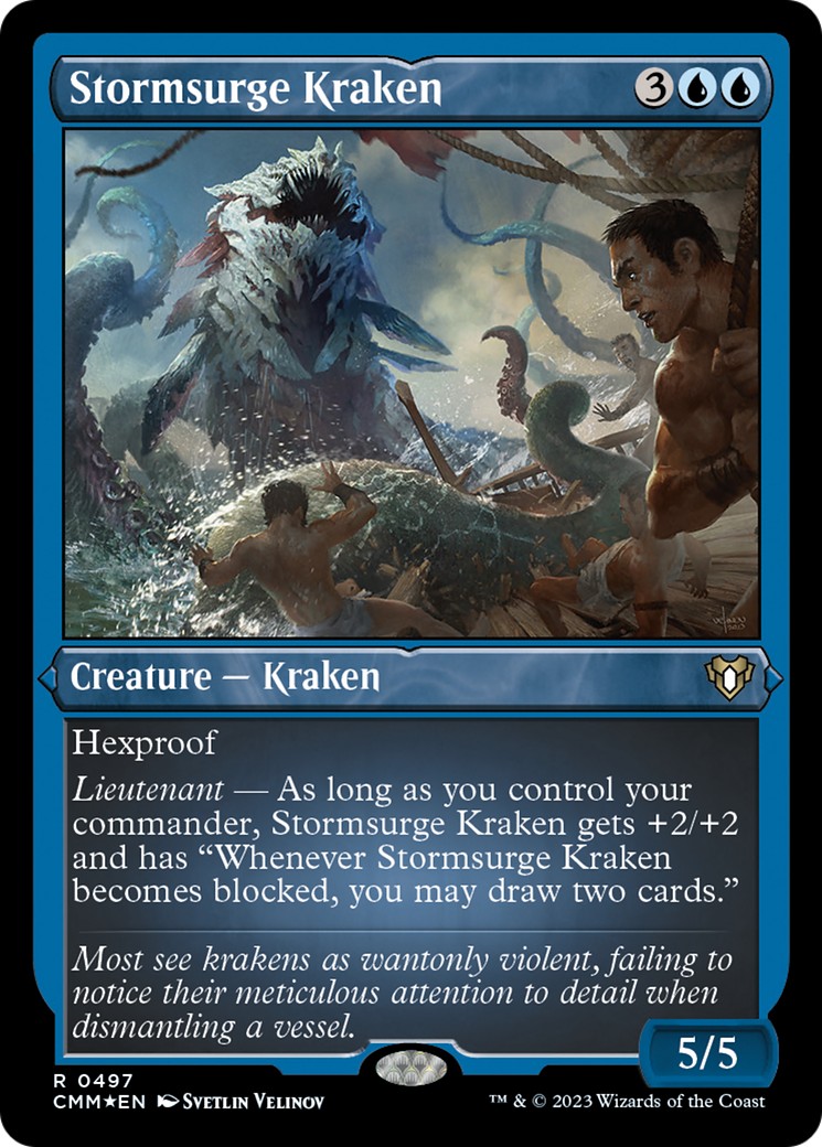 Stormsurge Kraken (Foil Etched) [Commander Masters] | Grognard Games