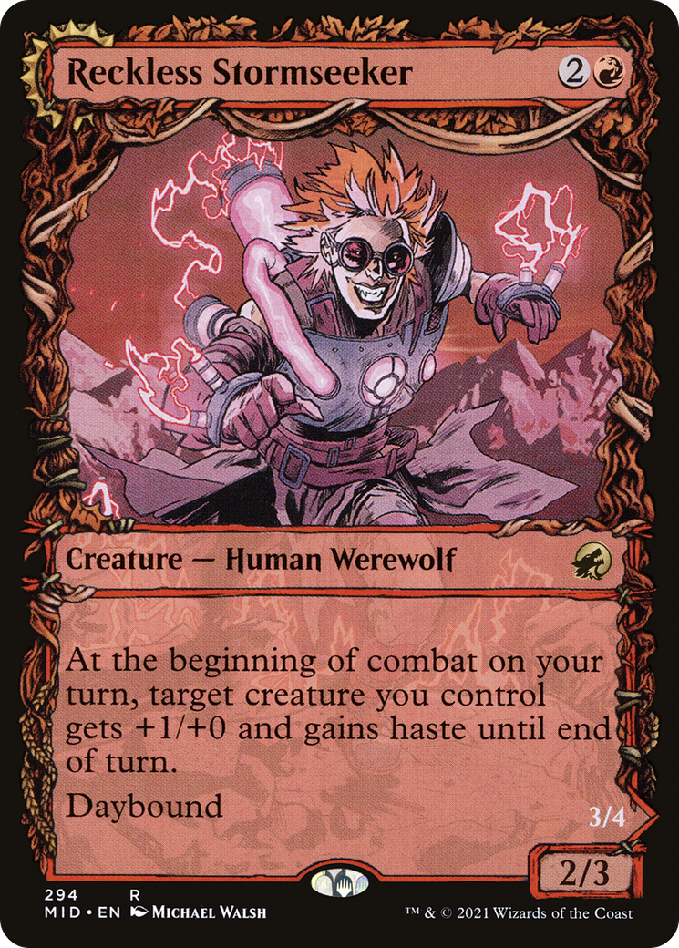 Reckless Stormseeker // Storm-Charged Slasher (Showcase Equinox) [Innistrad: Midnight Hunt] | Grognard Games