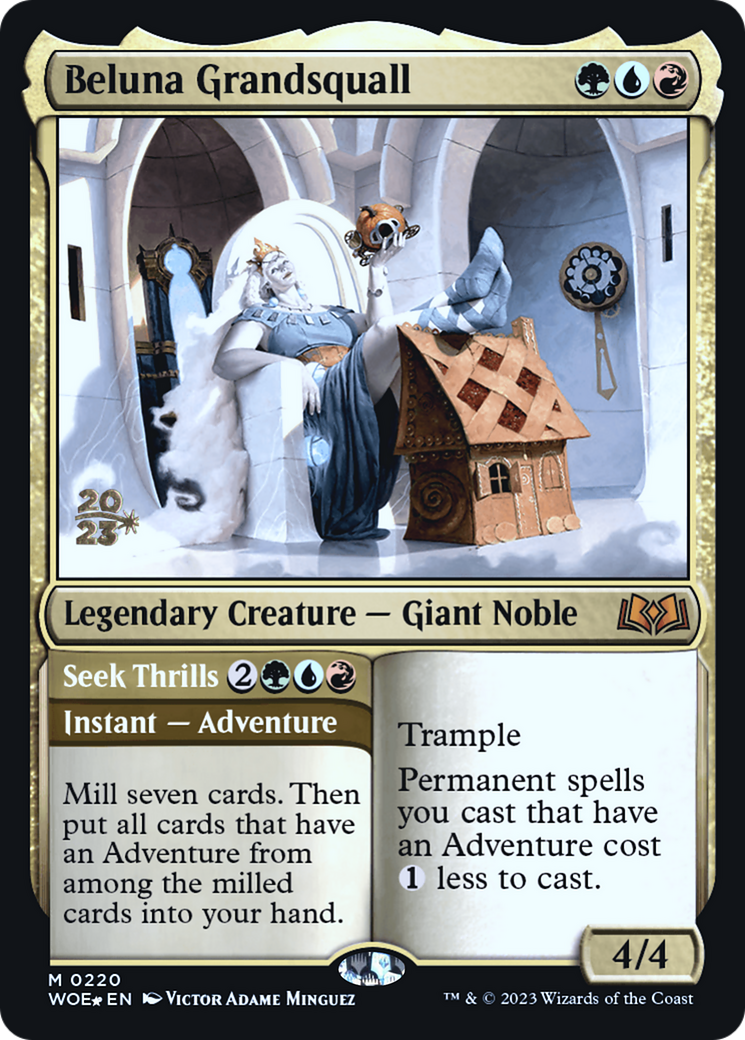 Beluna Grandsquall // Seek Thrills [Wilds of Eldraine Prerelease Promos] | Grognard Games