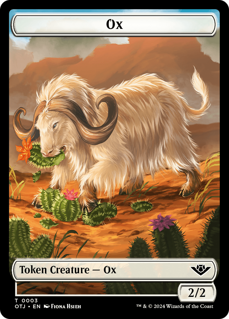 Treasure // Ox Double-Sided Token [Outlaws of Thunder Junction Tokens] | Grognard Games