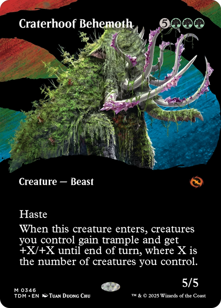 Craterhoof Behemoth (Borderless) [Tarkir: Dragonstorm] | Grognard Games