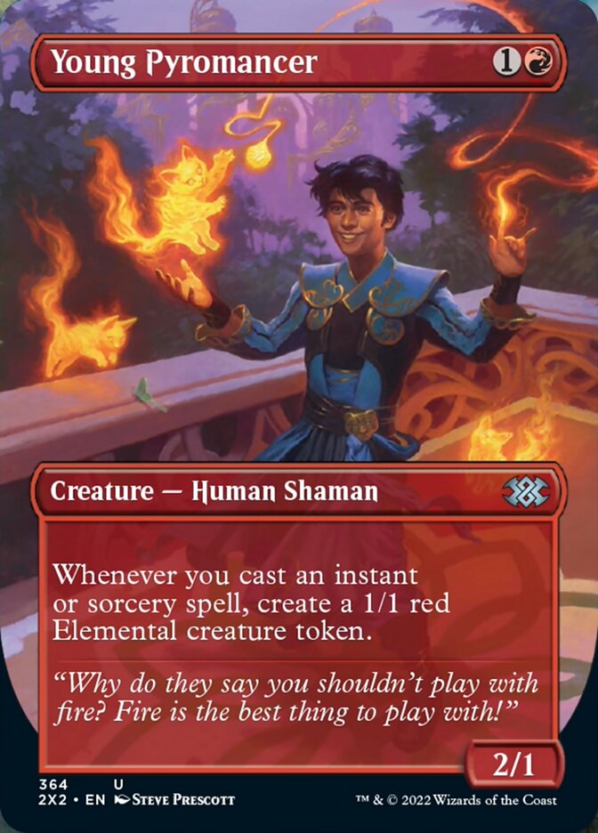 Young Pyromancer (Borderless Alternate Art) [Double Masters 2022] | Grognard Games