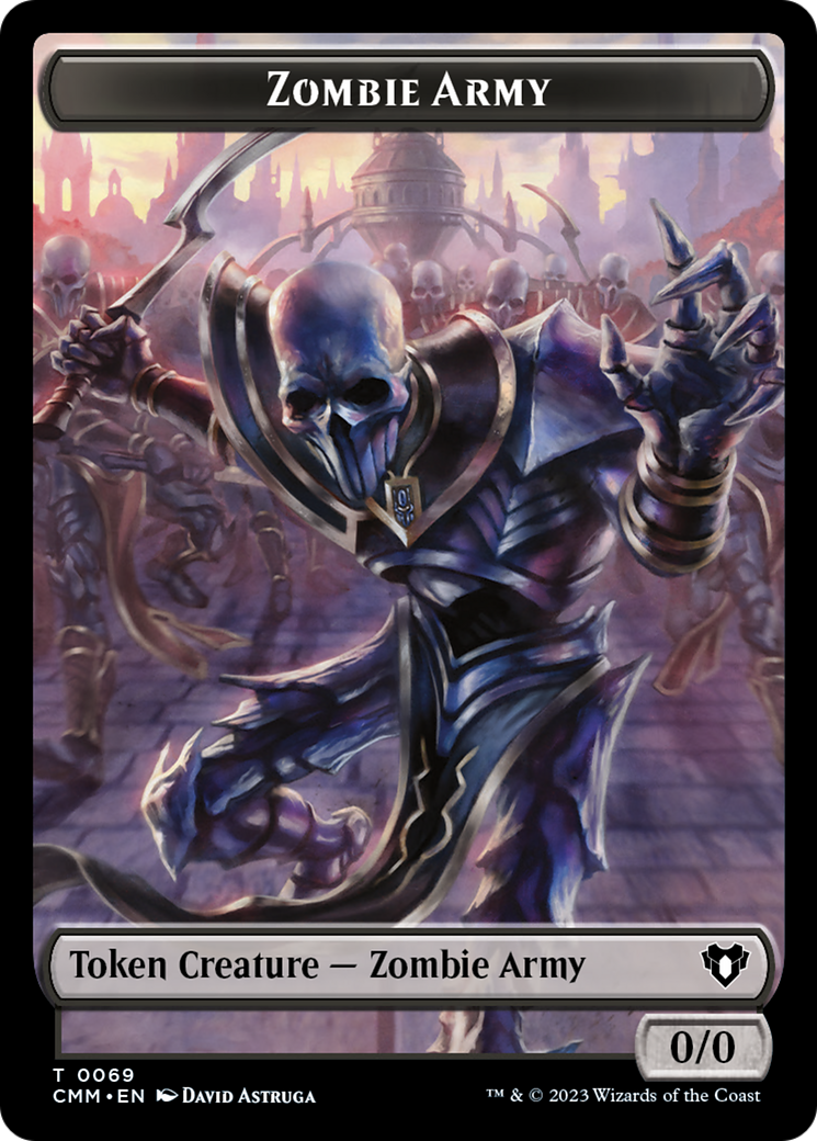 Human Warrior // Zombie Army Double-Sided Token [Commander Masters Tokens] | Grognard Games