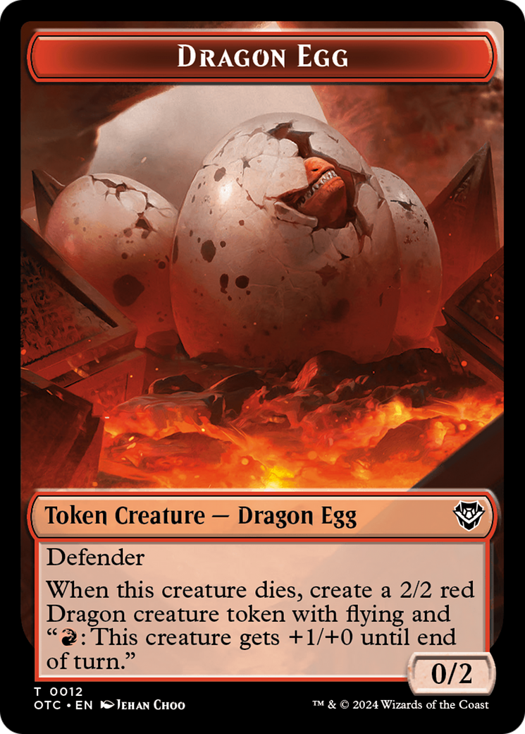 Dragon Egg // Dragon Double-Sided Token [Outlaws of Thunder Junction Commander Tokens] | Grognard Games