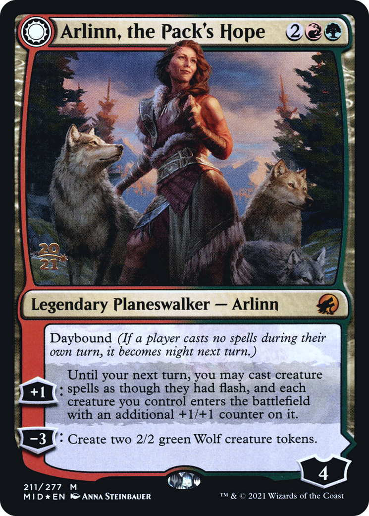 Arlinn, the Pack's Hope // Arlinn, the Moon's Fury [Innistrad: Midnight Hunt Prerelease Promos] | Grognard Games