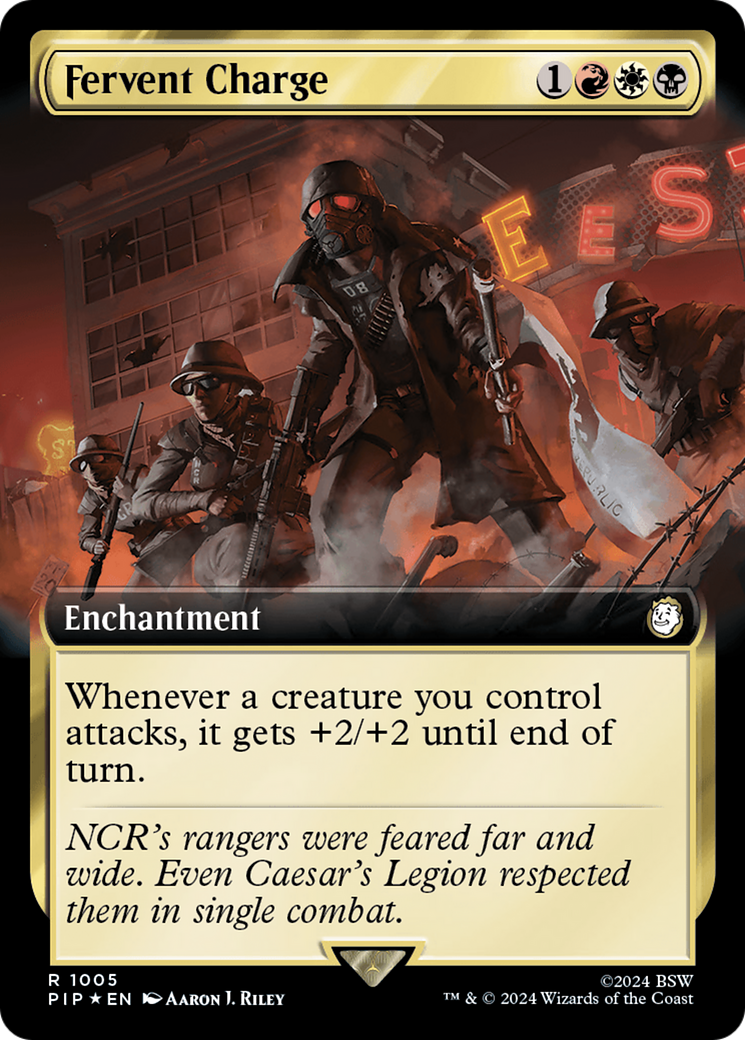 Fervent Charge (Extended Art) (Surge Foil) [Fallout] | Grognard Games