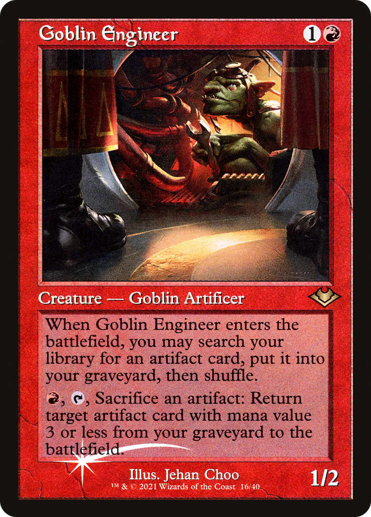Goblin Engineer (MH1-016) - Modern Horizons 1 Timeshifts Etched Foil | Grognard Games