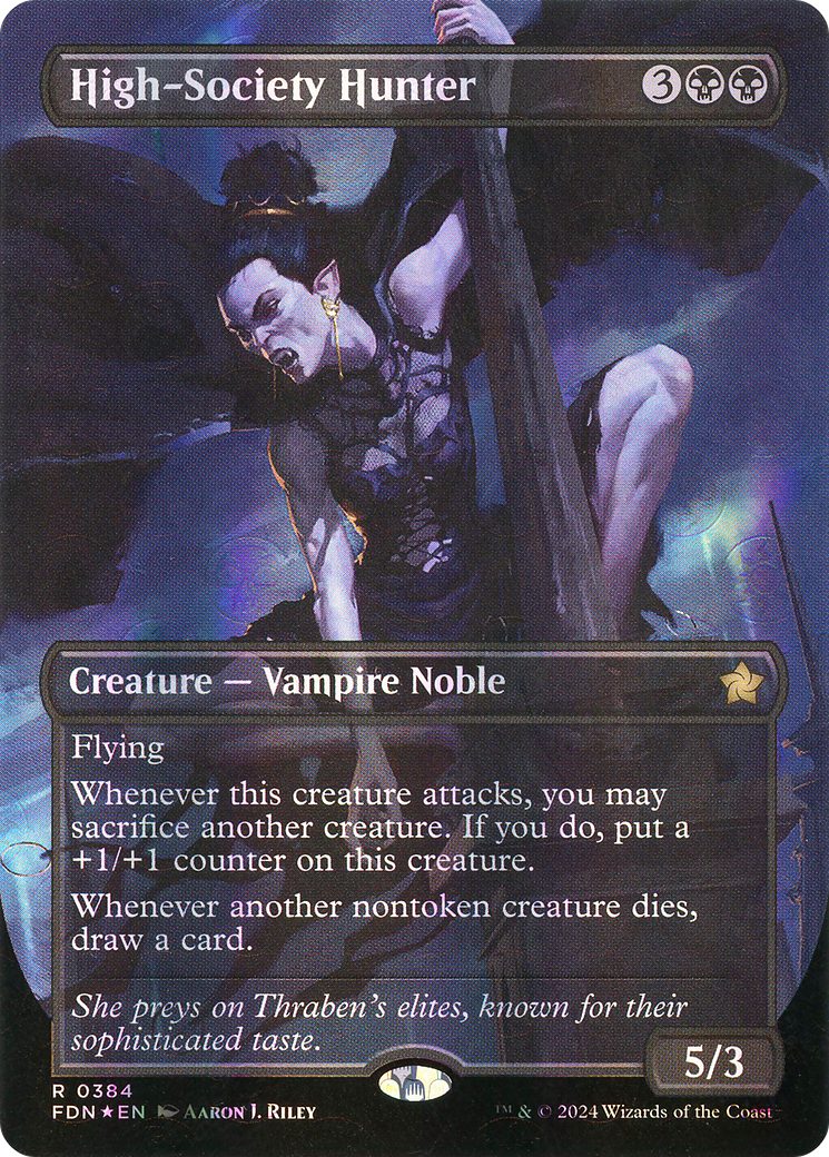 High-Society Hunter (Borderless) (Mana Foil) [Foundations] | Grognard Games