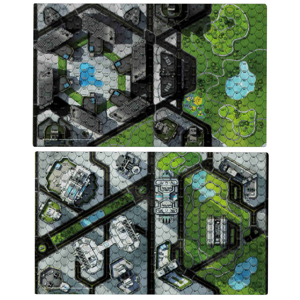 Battletech 35800Z Battle Mat - City - Central Park/Shopping District | Grognard Games