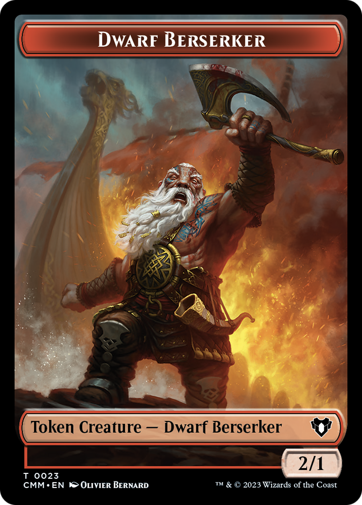 Elemental (0024) // Dwarf Berserker Double-Sided Token [Commander Masters Tokens] | Grognard Games