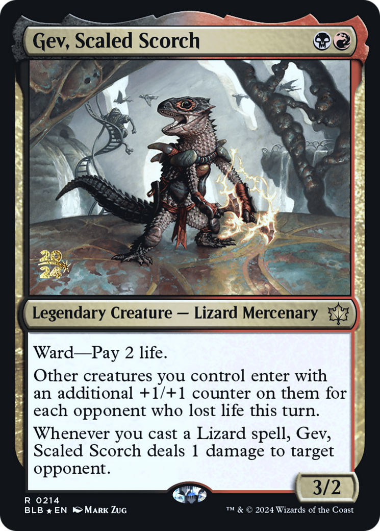 Gev, Scaled Scorch [Bloomburrow Prerelease Promos] | Grognard Games