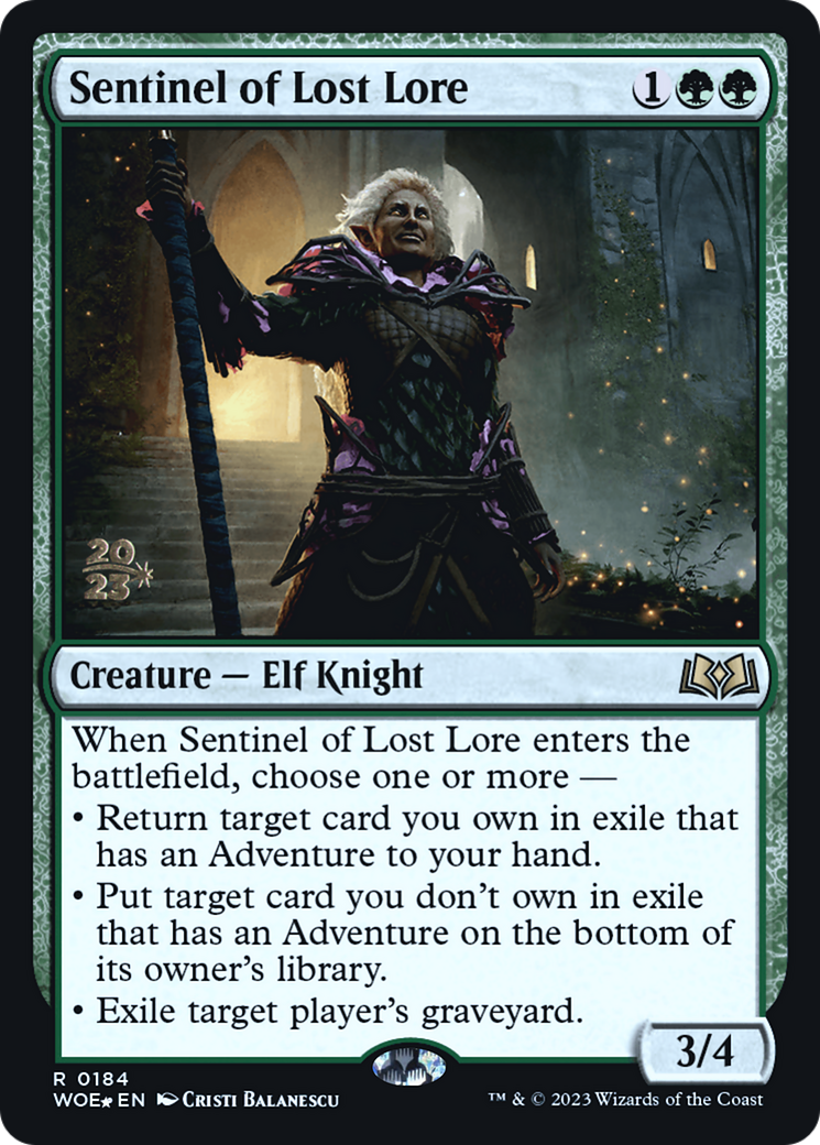 Sentinel of Lost Lore [Wilds of Eldraine Prerelease Promos] | Grognard Games