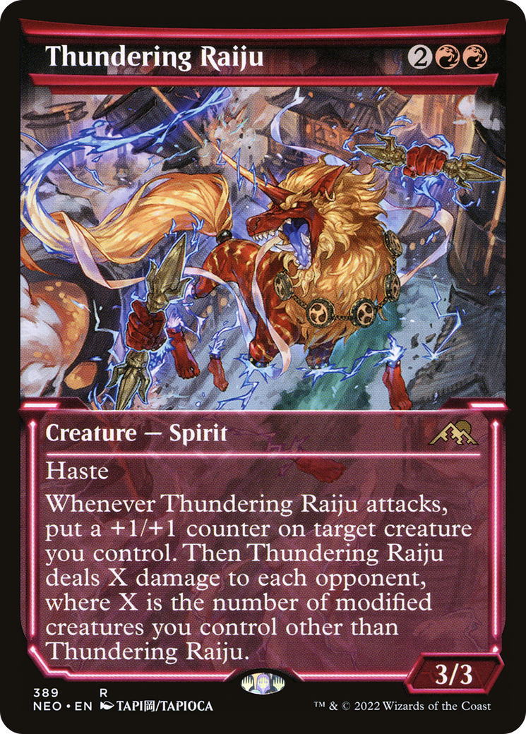 Thundering Raiju (Showcase Soft Glow) [Kamigawa: Neon Dynasty] | Grognard Games