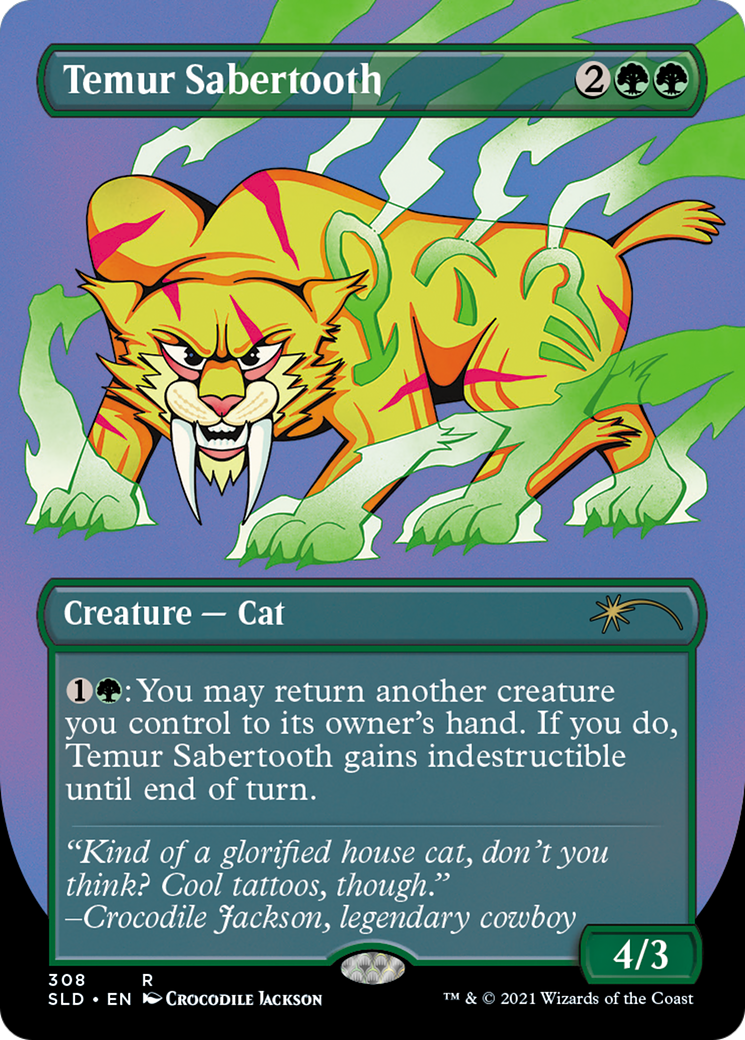 Temur Sabertooth (Borderless) [Secret Lair Drop Series] | Grognard Games