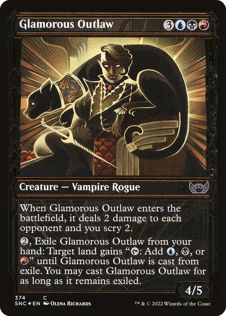 Glamorous Outlaw (Showcase Golden Age Gilded Foil) [Streets of New Capenna] | Grognard Games